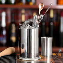 Stainless steel storage tube thickened chopsticks Tube Straw bucket multifunctional drain rack storage rack cage kitchen bar utensils