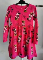 Dixini girls top skirt pure cotton long-sleeved Minnie printed dress spring and autumn round neck childrens cartoon skirt shirt