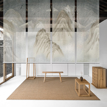 Modern Chinese-style porch living room horizontal study Hotel partition fashion semi-transparent hanging screen-Mountain Valley