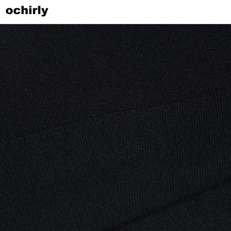 Ochirly欧时力2015新女冬装撞色修身收腰针织连衣裙1154030020