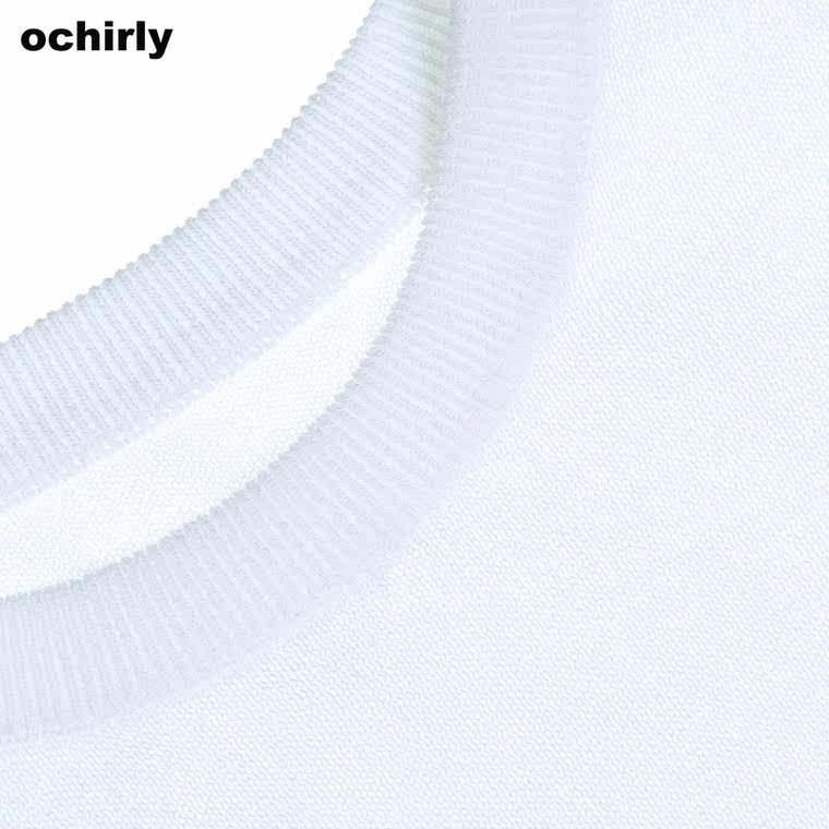 Ochirly欧时力2015新女秋装字母图案宽松薄套头针织衫1153033670