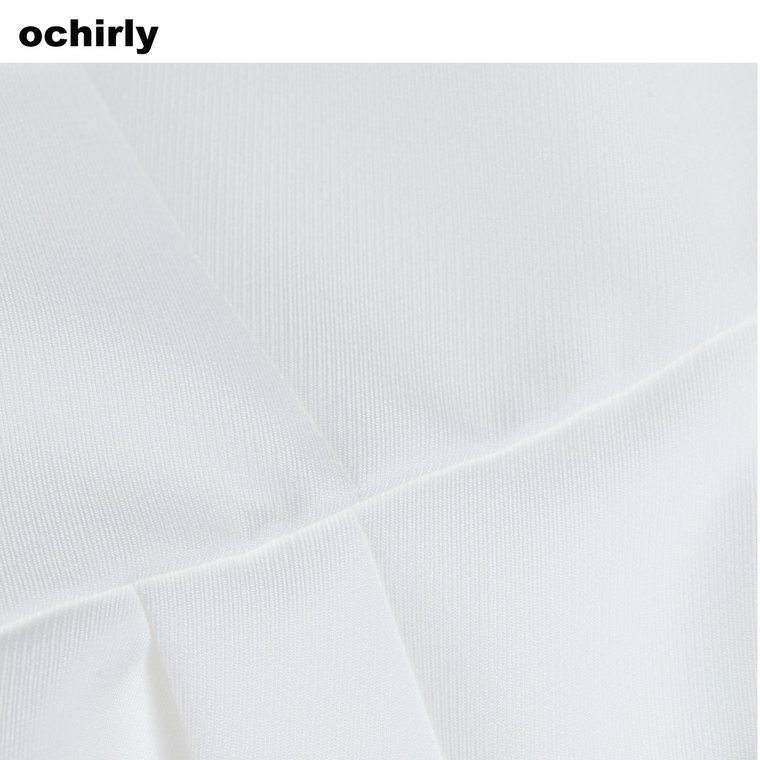 【新降7折】Ochirly欧时力简约高腰短袖连衣裙1152083000