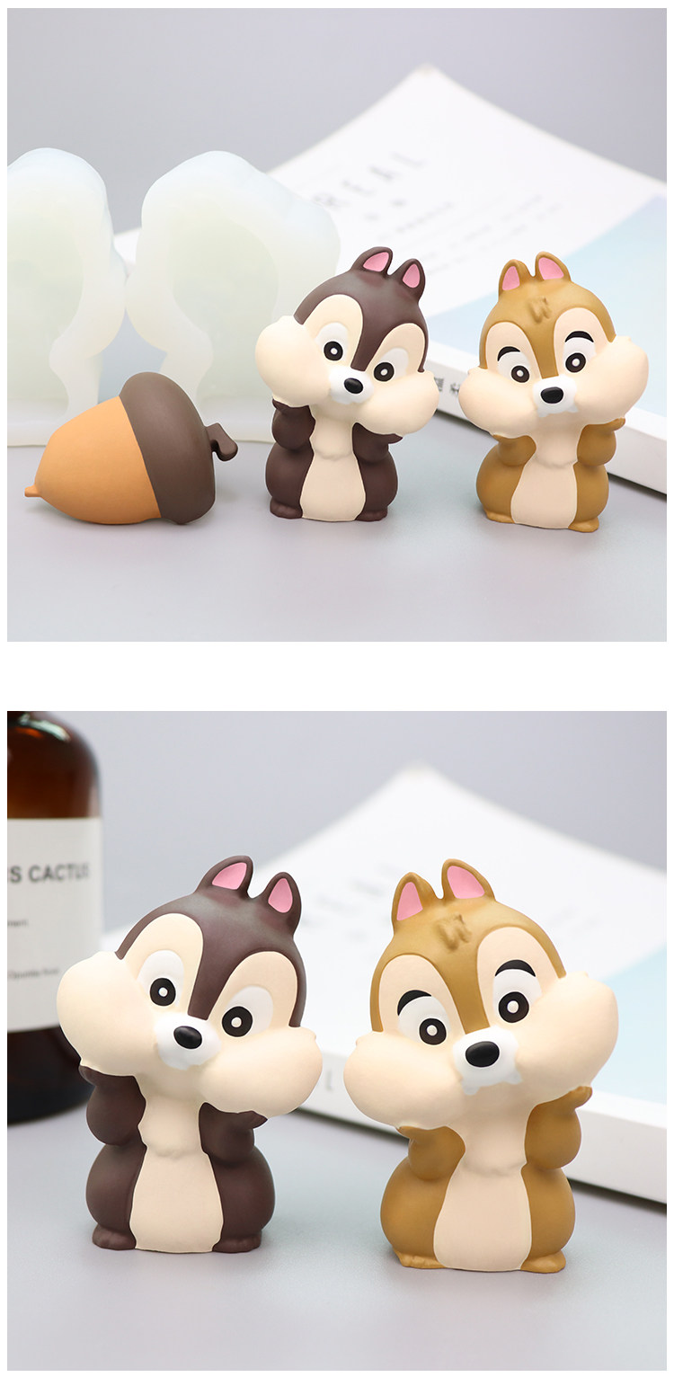 卡通仓鼠硅胶模具爱心栗鼠奇奇蒂蒂香薰石膏模具diy材料扩香石