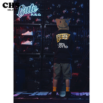 Crissrex Store Battles National Tide Basic LOGO print loose couple Joker round neck sweater