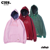 Chillhigh Candy Color pink street loose tide warm plus velvet padded multi-Color pullover sweater