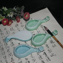 Shuijuan Water Cheng Chinese Painting Palette Ceramic Multifunctional Pipa Pen Holder Ink Disc Palette Palette