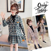 Girls College Winds Two sets 2021 new spring autumn nets Red trendy foreign air Grand Scouts suit JK Skirt Tide