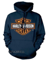 1697 Magic domain Harley mens shield logo pullover blue sweater imported from the United States