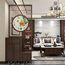 Chinese screen partition living room entrance solid wood shield modern barrier door cabinet home shoe cabinet Integrated Shelf