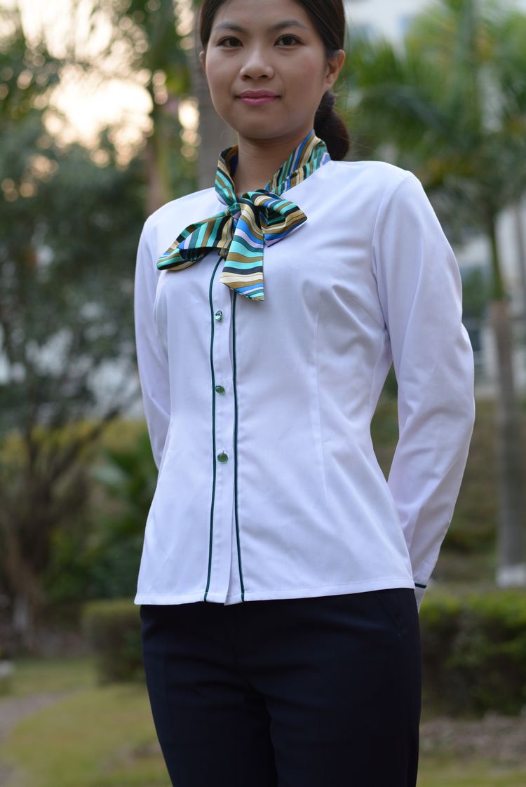 中国农业银行工作服长袖女衬衫白色正品农行制服修身衬衣大码包邮