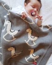 Spot British nuby infant animal knitted cover blanket Pure cotton baby baby multi-purpose blanket blanket