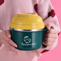 304 stainless steel lunch box Primary school canteen eating fast food cup Childrens lunch box office workers will carry the cover double layer