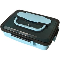 304 stainless steel student lunch box Lunch box small shell plastic three or four grid plate lid bottom box Chassis accessories