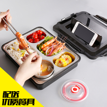 304 stainless steel insulation adult student lunch box deepened grid microwave oven lunch box Lunch plate large capacity lunch box