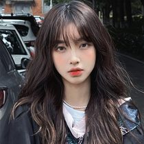 Wig female middle hair summer Net red long curly hair big wave lifelike natural full head set simulation hair wig set