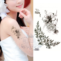 Flower totem tattoo sticker waterproof female persistent sexy tinged with personality Scar Cutouts