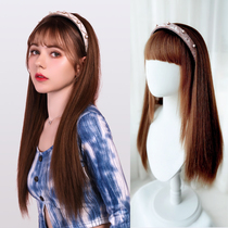 women's detachable hair hoop long straight U-shaped half head cover lazy hair hoop wig full head cover wig tablet