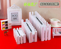 Vase flower basket home plastic silk flower fake flower decoration flower arrangement simulation flower charcoal color white wooden fence flower pot