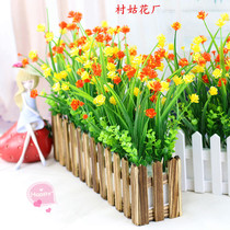 Simulation of green plants flowers and plants fake flowers plastic flowers desktop partitions floral corners fence flowers