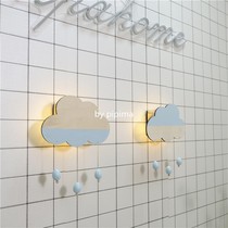 Fart fart Ins cloud Dot light wall hanging decoration Cloud small night light creative wall hanging solid wood cute childrens room pendant