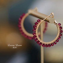 Strange on the retro circle earrings female French light luxury advanced sense ring earrings simple versatile temperament earrings