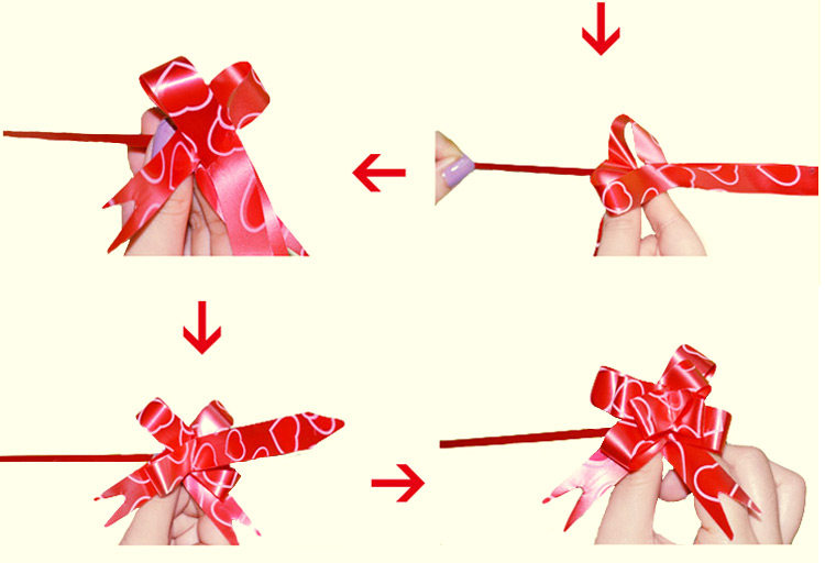 10条包邮包装礼物蝴蝶结手拉花 礼品包装材料 扎花抽花 丝带彩带