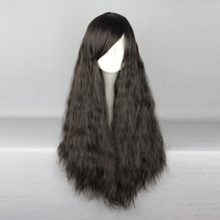 假发女长卷发可齐可斜刘海自然逼真面包卷头套