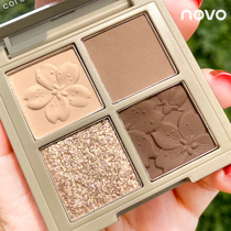 NOVO four-color eye shadow plate Matte Pearlescent waterproof compact portable ins Super fire 2021 new flagship store