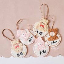 In ins baby newborn admission name suspended piece custom kindergarten name patch embroidery letter bookbag listed