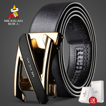 Scarecrow mens belt automatic buckle leather belt young students Korean version of Joker Tide mens belt