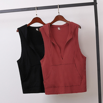 Autumn new Korean version of sleeveless suit wash water vest solid color long loose slim coat female