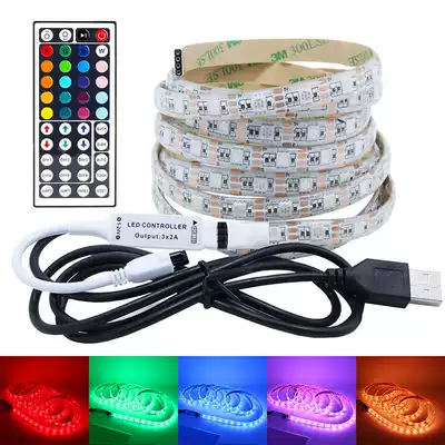 5050 LED light belt USB mobile charge 5V colorful flash RGB color changing TV background computer table remote control light belt