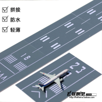 Small simulation passenger aircraft model runway platform civil flight take-off and landing background sand table toy Boeing Airbus