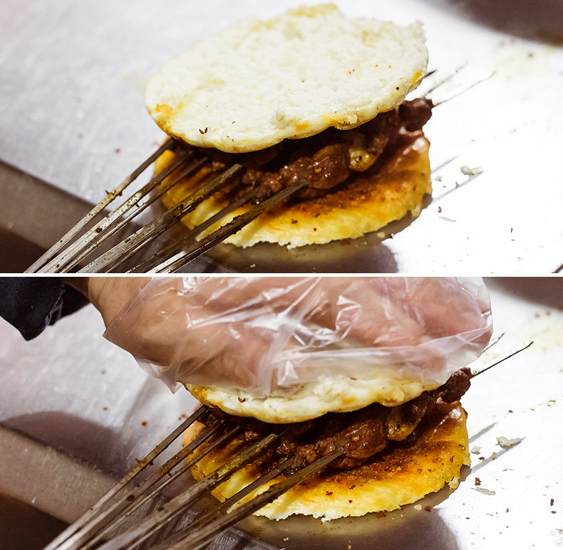 烤羊肉串夹饼 孜然羊肉10串肉夹馍 碳烤真空西北甘肃特产小吃顺丰