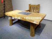 Zhangmu Tea Table Solid Wood Bubble Tea Table Outdoor Balcony Casual Tea Table Solid Wood Original Eco Tea Table Log Table And Chairs