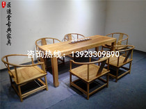 Old elm tea gong fu tea table new Chinese tea table cha yi zhuo solid wood cha zhuo yi combination support custom