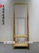 Chinese shelf all solid wood coat rack towel rack floor rack floor hanging hanger bedroom toilet drying rack towel rack