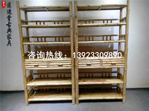 Solid Wood ancient Shelf shelf new Chinese tea rack display rack Dobao Pavilion Chinese antique display rack can be customized