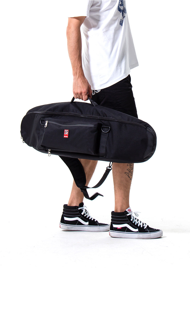 mackar原创设计款多功能电动双翘板滑板包大鱼板双肩滑板包潮牌男