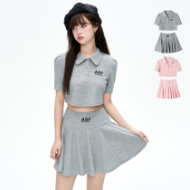 ANDYET AD1 22SS Original LOGO embroidery waffle waist A-sharp dress two sets of women