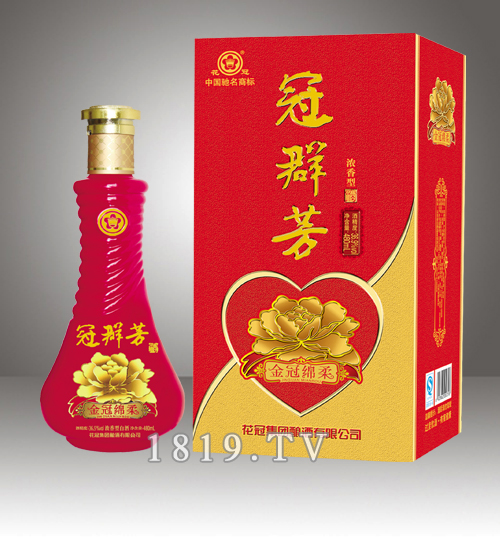 巨野发货红金冠绵柔冠群芳酒花冠白酒喜庆婚宴版369度480ml6瓶