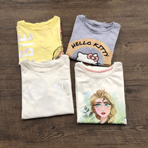 Summer new European and American girls foreign trade pure cotton foreign style students original single small and medium-sized children big children white short-sleeved princess T