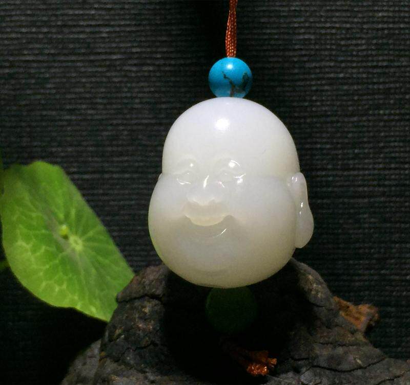 侯晓峰风格佛头新疆和田白玉籽玉红皮白肉22.3克文珑阁