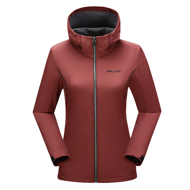 Pelliot Outdoor Soft Shell Men's Waterproof and Windproof Jacket Plus Velvet Warm Hooded Jacket Women's Jacket Liner