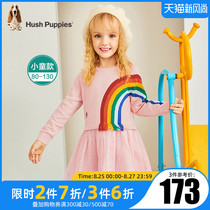  Xiubushi childrens clothing 2021 spring and Autumn new childrens baby fake two Korean version of Western style childrens sweater long skirt