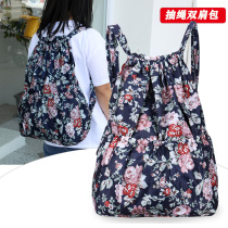 Korean version of the wild nylon drawstring pocket backpack water repellent sports backpack student large capacity lightweight travel bag