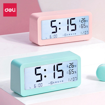 Del alarm clock students use simple Nordic style cartoon childrens special silent bedside intelligent electronic clock High School