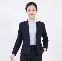 New China mobile overalls female mobile company salesperson single piece spring and autumn navy blue suit suit pants jacket