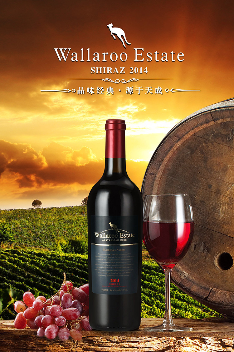 澳大利亚进口大袋鼠金标干红葡萄酒 750ml