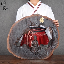 Wood carving Guanyin Buddha ornaments free Guanyin back fragrant sandalwood townhouse to ward off evil spirits and dedicated annatto handicraft